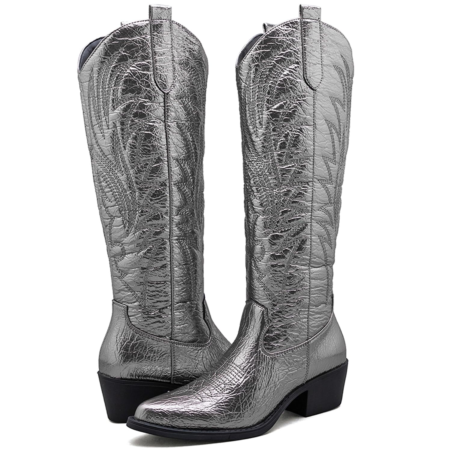 GLOBALWIN Women's The Western Cowboy Cowgirl Embroidered Knee High Boots