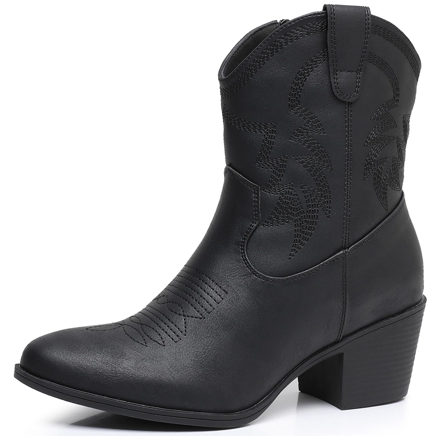 GLOBALWIN Women's Mid Calf The Western Cowboy Boots Fashion Cowgirl Boots For Women Low Heel