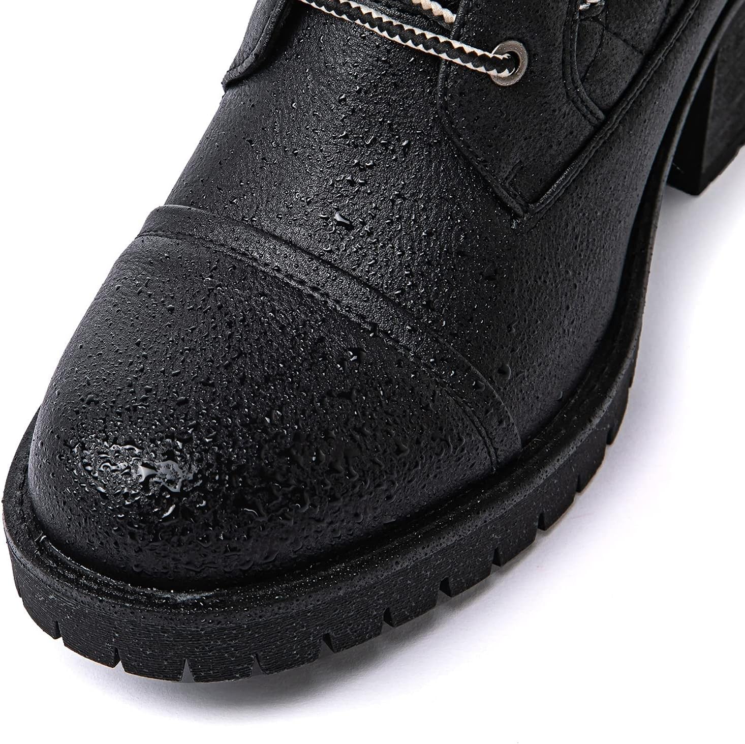 GLOBALWIN Women's Combat Boots Lace Up Comfortable Ankle Booties For Women Low Heel
