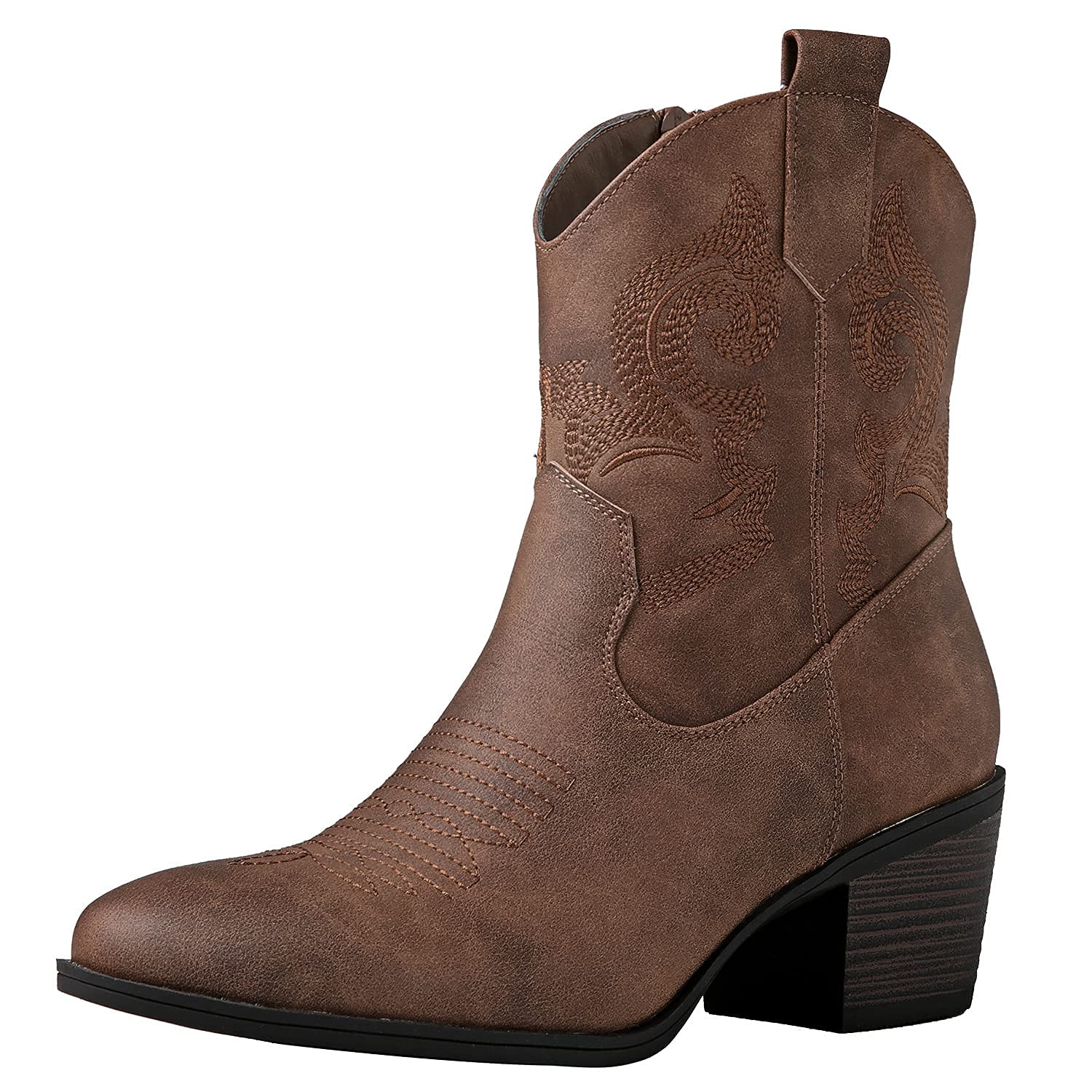 GLOBALWIN Women's The Western Wear Fashion Cowboy Cowgirl Free Birds Country Concert Disco Outfits Low Heel Walking Boots For Ladies